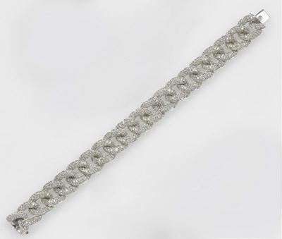 Bracciale a Maglia Gourmette con Diamanti
