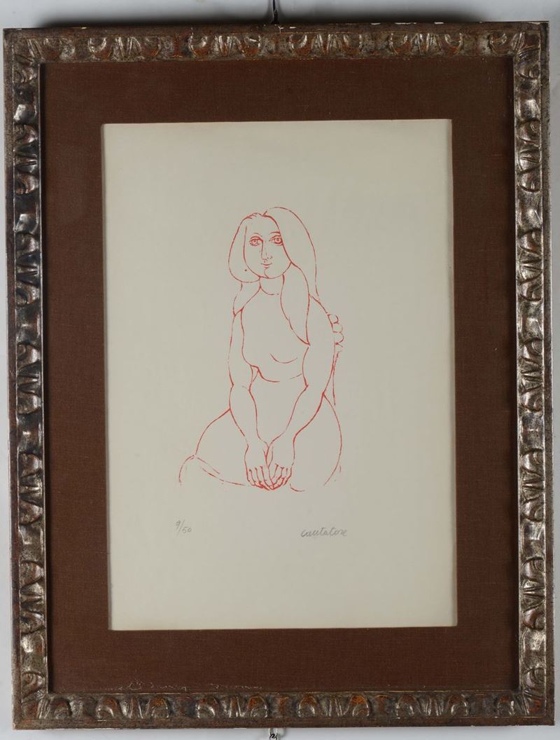 Domenico Cantatore (1906 - 1998) Figura  - Asta Antiquariato - Cambi Casa d'Aste