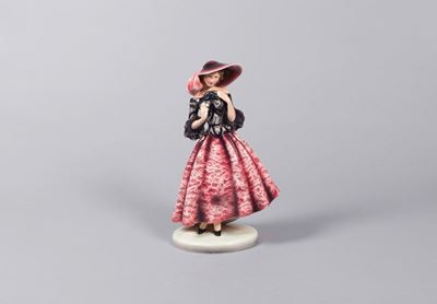 Goldscheider, Dama con mascherina, disegno e scultura in ceramica, Vienna, circa 1936