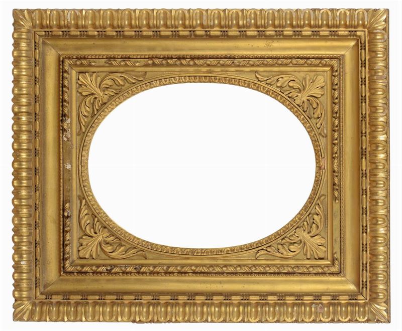 Cornice in legno intagliato e dorato, Italia del Nord, periodo Neoclassico  - Auction Fine Old Frames - Cambi Casa d'Aste