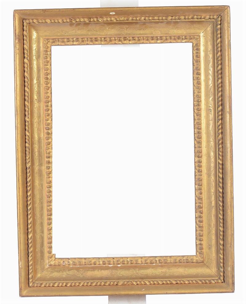 Cornice in legno intagliato, bulinato e dorato. Italia Centrale fine del XVIII secolo  - Auction Fine Old Frames - Cambi Casa d'Aste