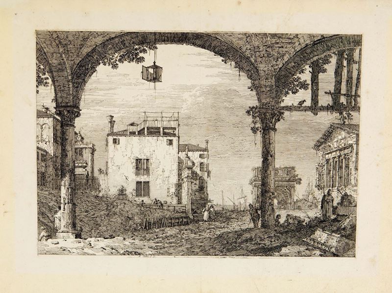 Giovanni Antonio Canal detto Canaletto (1697 - 1768) Il portico con la lanterna, 1743  - Asta Fine Art Selection - Cambi Casa d'Aste