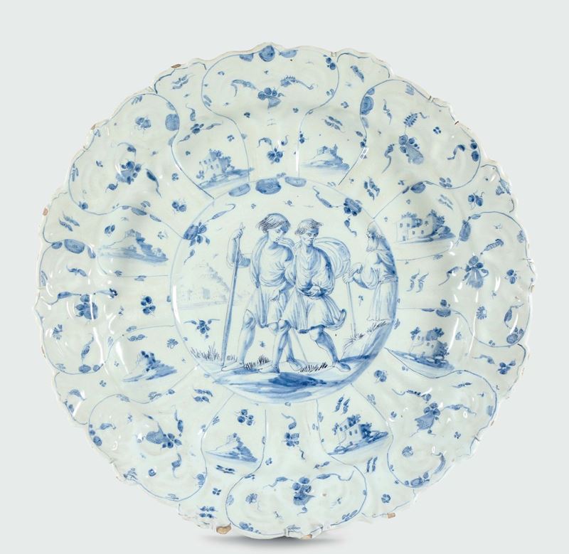 Grande piatto Savona, fine XVII - inizi XVIII secolo  - Asta Maioliche e Porcellane da Collezione - Cambi Casa d'Aste