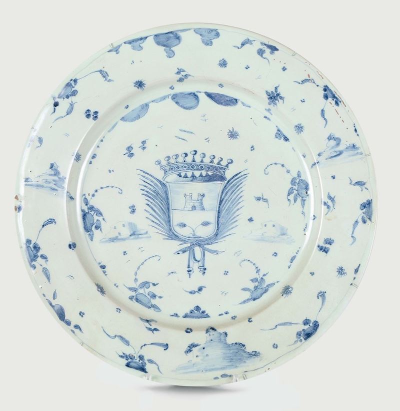 Grande piatto Savona, fine XVII - inizi XVIII secolo  - Auction Collectors' Majolica and Porcelain - Cambi Casa d'Aste