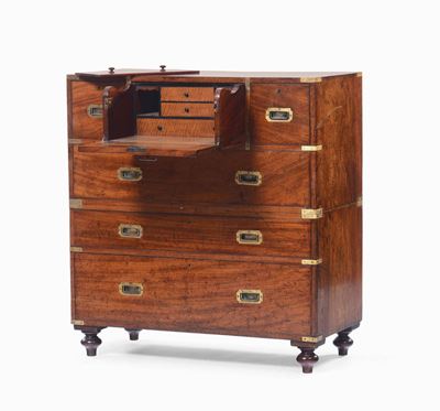 Cassettone di Bordo in Teak, Gran Bretagna Seconda Metà XIX Secolo
