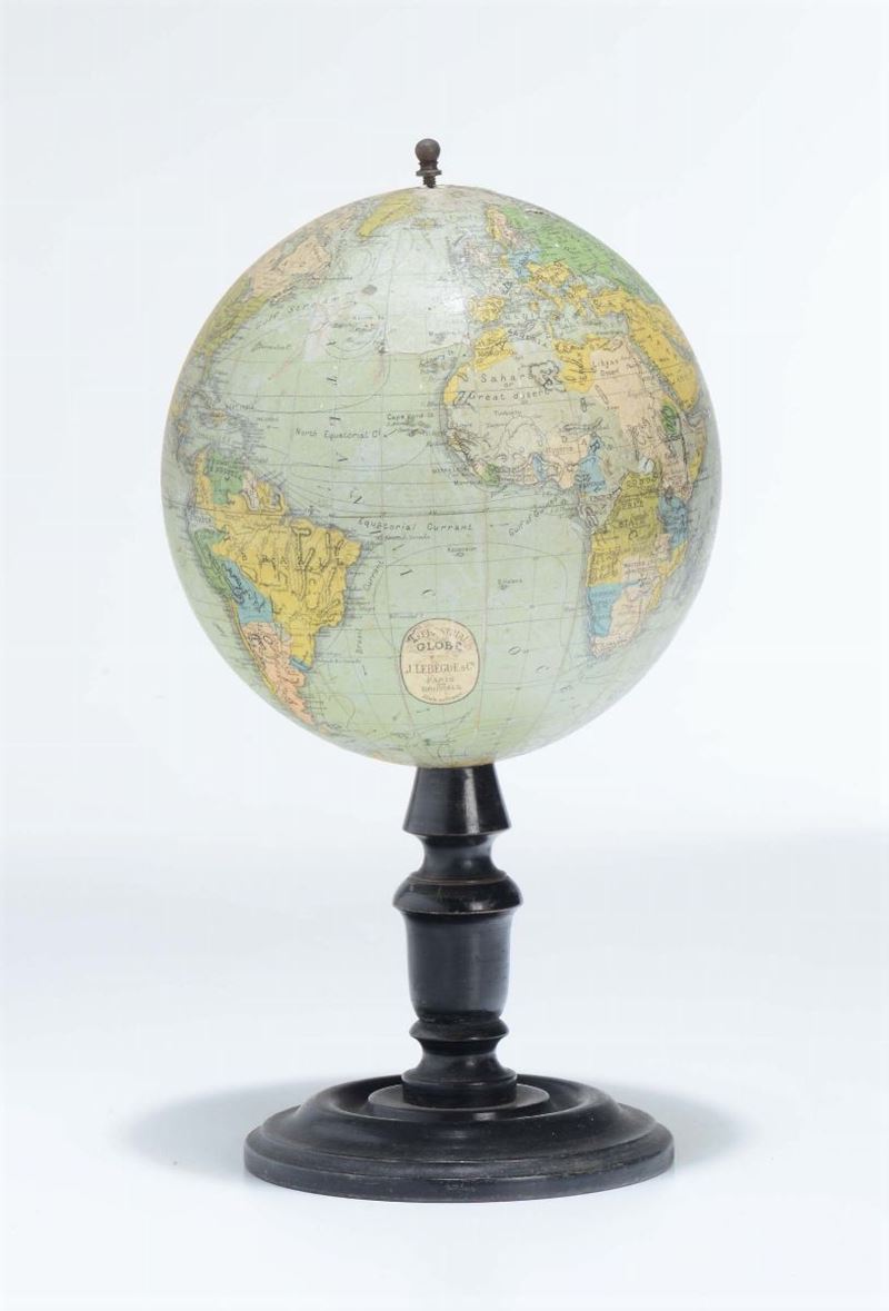 Piccolo globo terrestre, Francia inizio XX secolo  - Auction Maritime Art and Scientific Instruments - Cambi Casa d'Aste