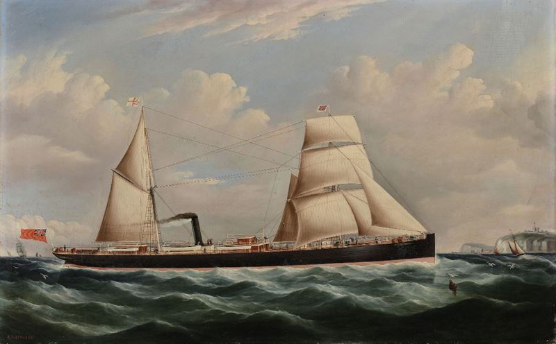 Richard Barnett Spencer (1840-1874) Ritratto di piroscafo  - Asta Arte Marinara e Strumenti Scientifici - Cambi Casa d'Aste