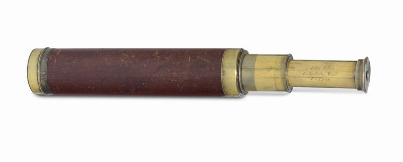 Cannocchiale da marina a tre allunghi, John Sydes London fine del XIX secolo  - Asta Arte Marinara e Strumenti Scientifici - Cambi Casa d'Aste