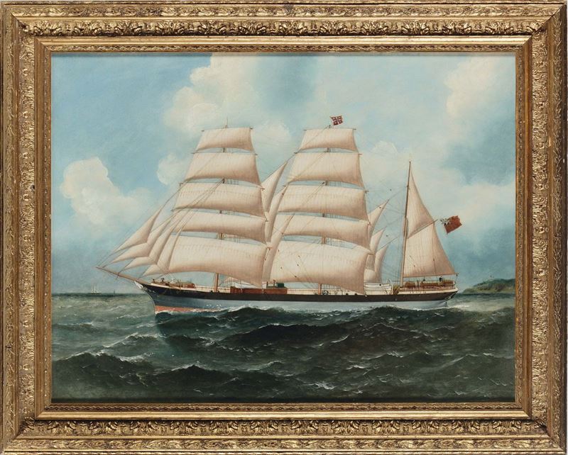 Scuola Inglese del XIX secolo Ritratto di veliero  - Auction Maritime Art and Scientific Instruments - Cambi Casa d'Aste