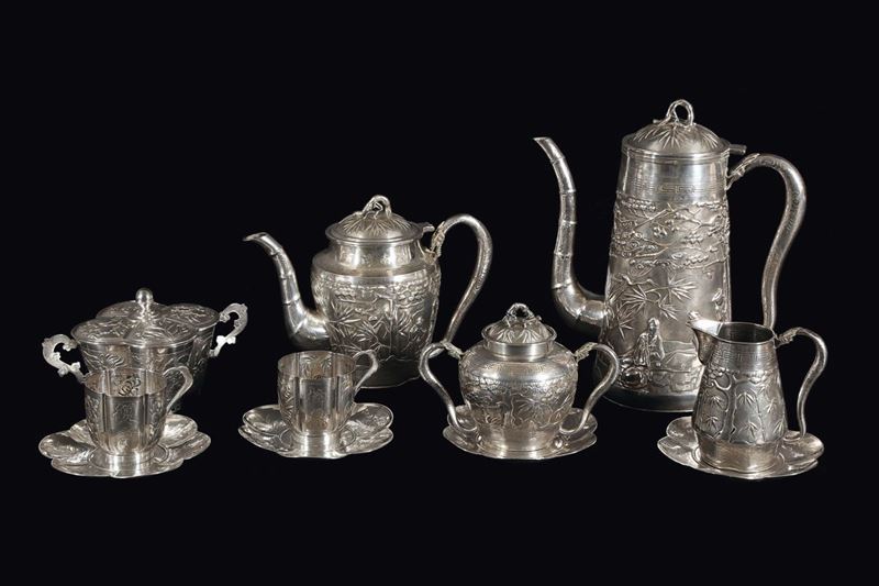 A silver tea set, China, Qing Dynasty, 19th century  - Auction Fine Chinese Works of Art - Cambi Casa d'Aste