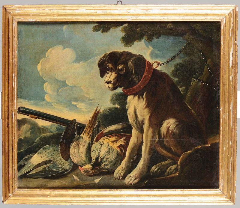 Domenico Brandi (1683-1736), nei modi di Cane con cacciagione  - Auction Fine Art - Cambi Casa d'Aste