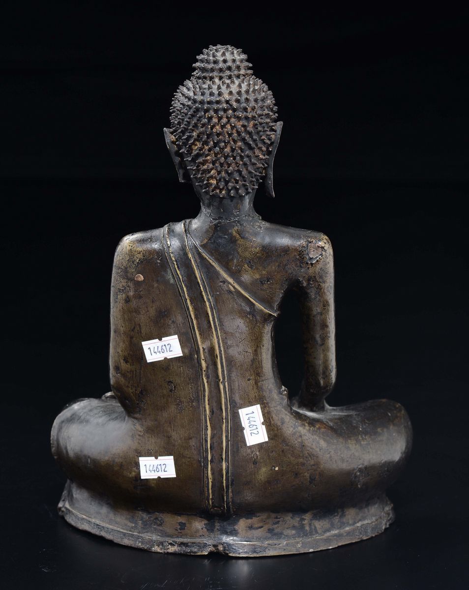 Figura di Buddha Seduto in Bronzo, Thailandia, XIX Secolo