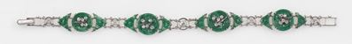 Bracciale con Nefrite e Diamanti