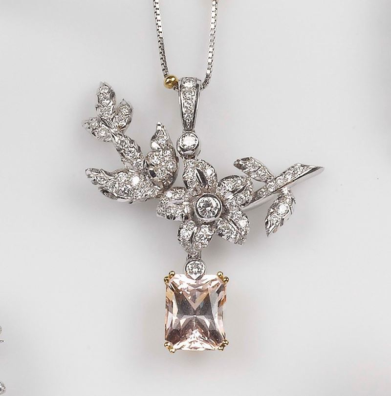 A sapphire and diamond pendant  - Auction Fine Jewels - Cambi Casa d'Aste
