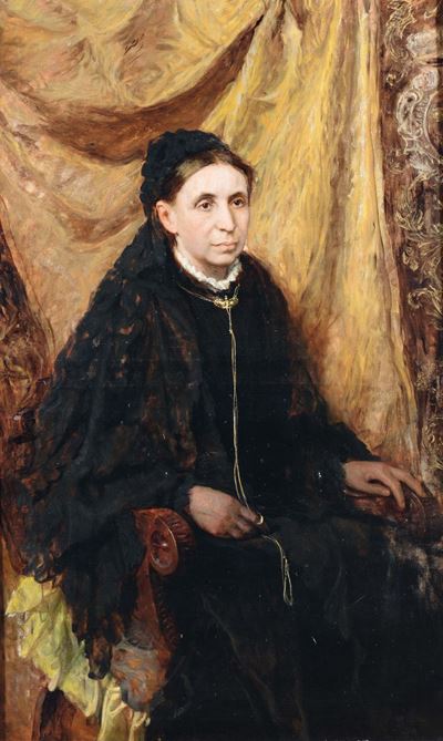 Domenico Morelli (napoli 1826-1901), Ambito Diritratto di Anziana Donna