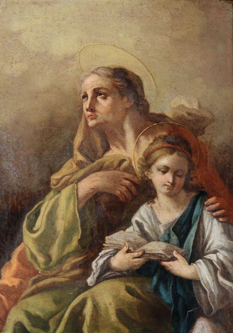 Fedele Fischetti (Napoli 1732-1792) Sant’ Anna con Maria fanciulla  - Asta Dipinti Antichi - Cambi Casa d'Aste