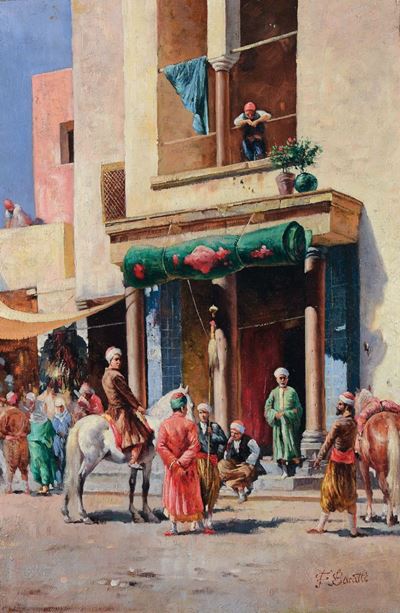 Filippo Baratti (trieste 1849 - 1936??)scena di Vita Orientale