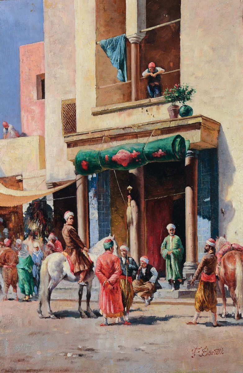 Filippo Baratti (Trieste 1849 - 1936??) Scena di vita orientale  - Auction 19th and 20th century paintings - Cambi Casa d'Aste