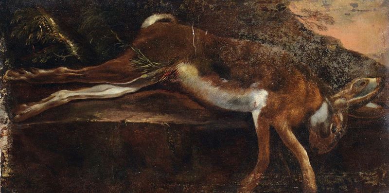 Scuola del XVII secolo Natura Morta con lepre  - Auction Old Masters Paintings - Cambi Casa d'Aste