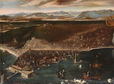 Scuola Napoletana del XVII Secoloveduta di Napoli