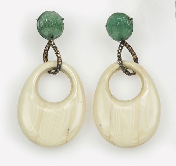 A pair of pendant earrings
