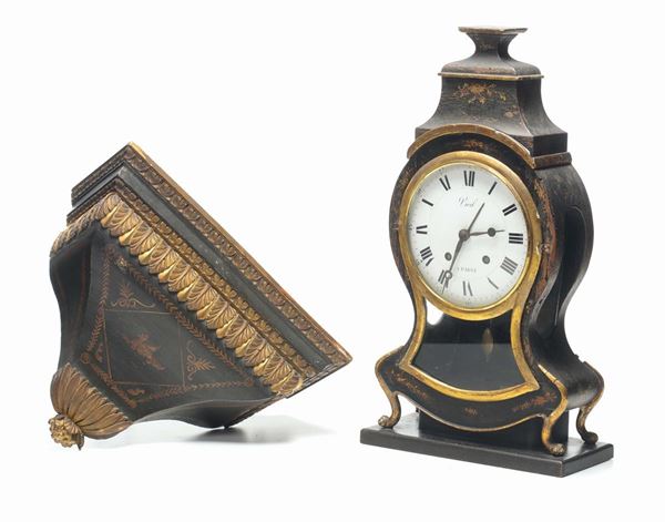 Orologio da parete in legno laccato, Vieil a Paris, Francia XIX secolo