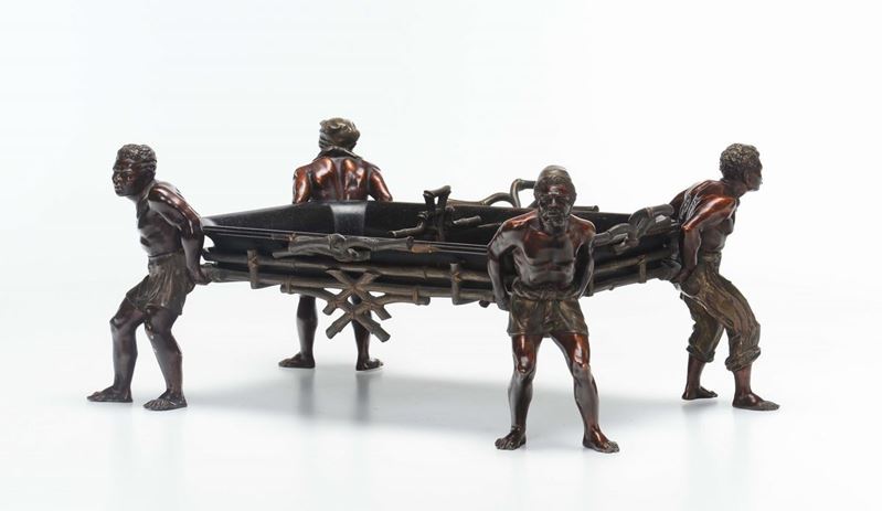 Porta carte in bronzo le legno, XIX secolo  - Asta Antiquariato - Cambi Casa d'Aste