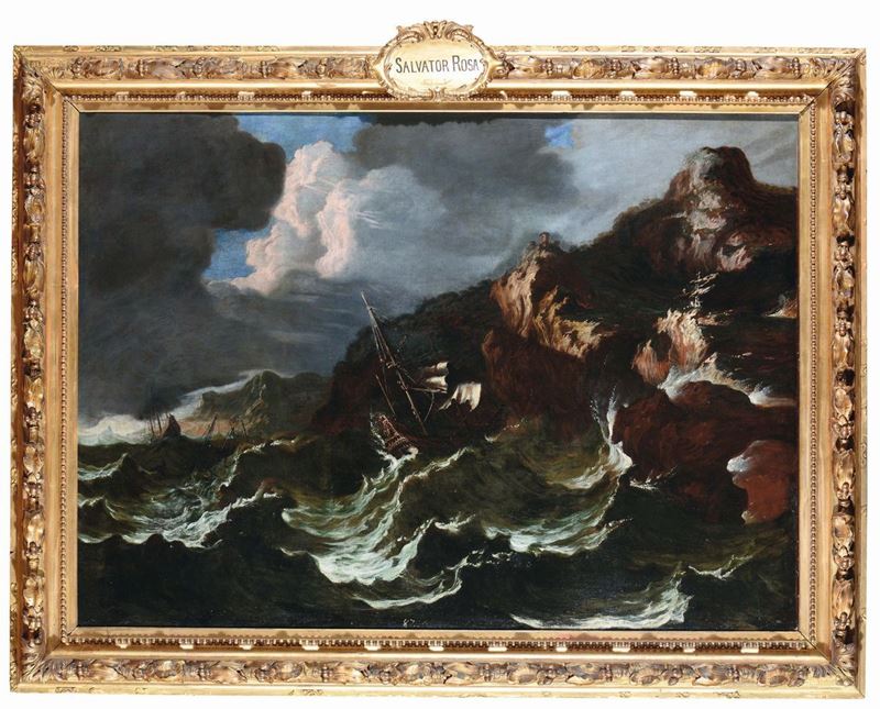 Matthieu Van Plattenberg (Anversa 1608 - Parigi 1660) Tempesta di mare  - Asta Dipinti Antichi - Cambi Casa d'Aste