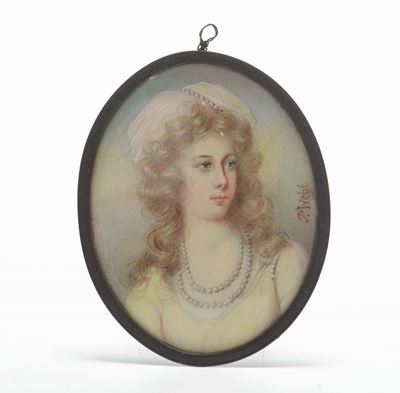 Miniatura Raffigurante Lady Jane, Firmato P. Webi