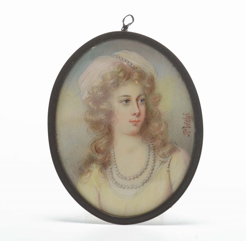 Miniatura raffigurante Lady Jane, firmato P. Webi  - Auction Fine Art - Cambi Casa d'Aste