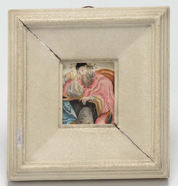 Miniatura raffigurante Santo, XIX secolo