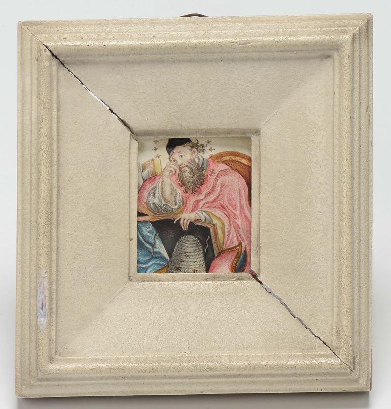 Miniatura raffigurante Santo, XIX secolo  - Auction Fine Art - Cambi Casa d'Aste
