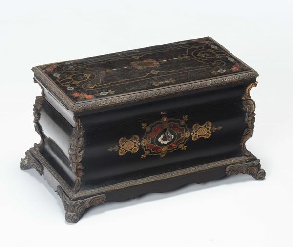 Forzierino legno intarsiato, XIX secolo