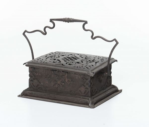 Scaldino in ferro battuto, XIX secolo