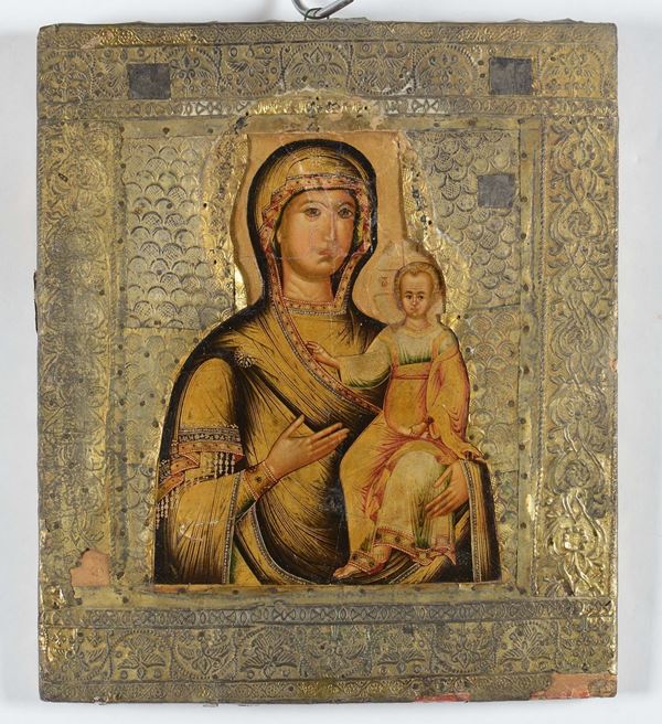 Icona raffigurante Madonna con Bambino, XIX secolo