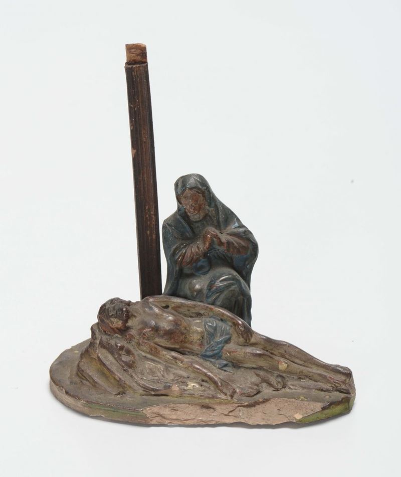 Gruppo in terracotta raffigurante Cristo deposto, XIX secolo  - Auction Fine Art - Cambi Casa d'Aste