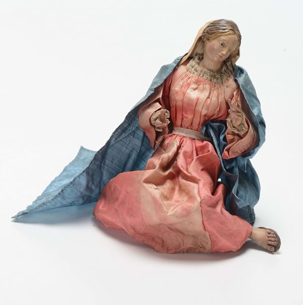 Madonna con veste rosa e mantello azzurro, Napoli, XVIII/XIX secolo