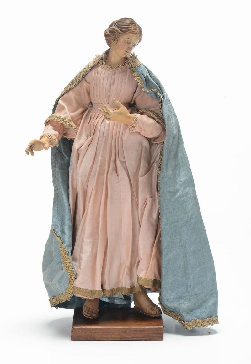 Madonna con veste rosa e mantello azzurro, Napoli, XVIII/XIX secolo  - Auction Fine Art - Cambi Casa d'Aste