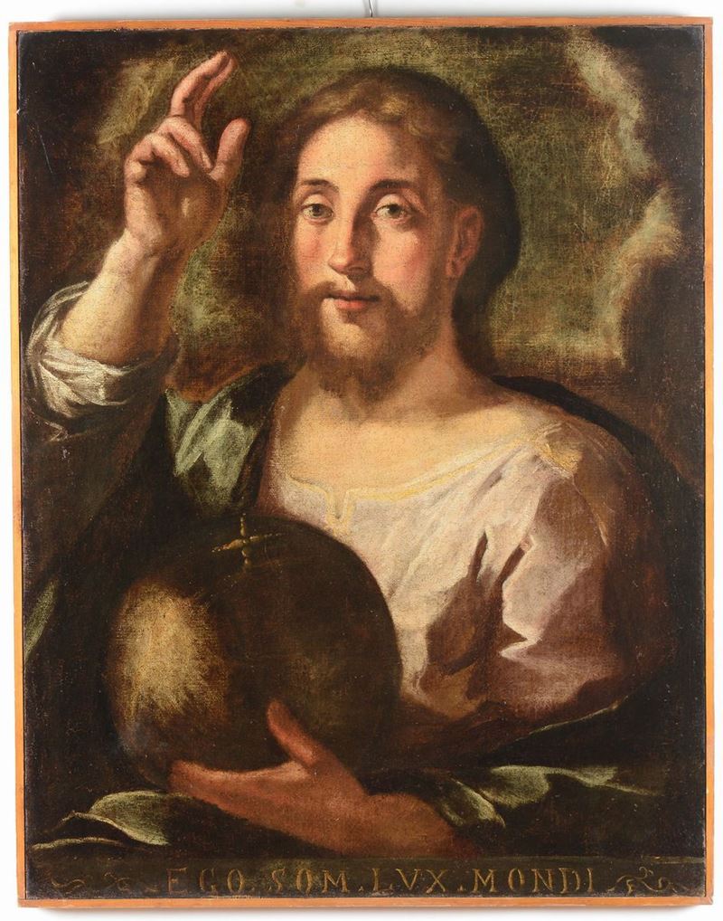 Giulio Cesare Procaccini (1574-1625), nei modi di Salvator mundi  - Asta Antiquariato - Cambi Casa d'Aste