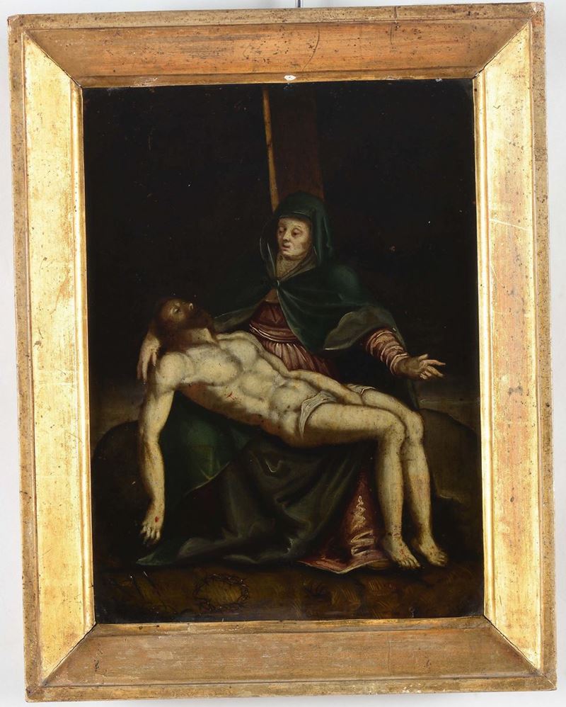 Scuola del XVII secolo Deposizione o Pietà  - Asta Antiquariato - Cambi Casa d'Aste