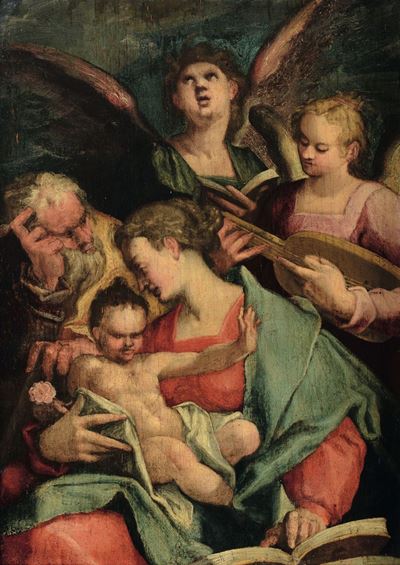 Scuola di Praga del XVII Secolosacra Famiglia con Angelo