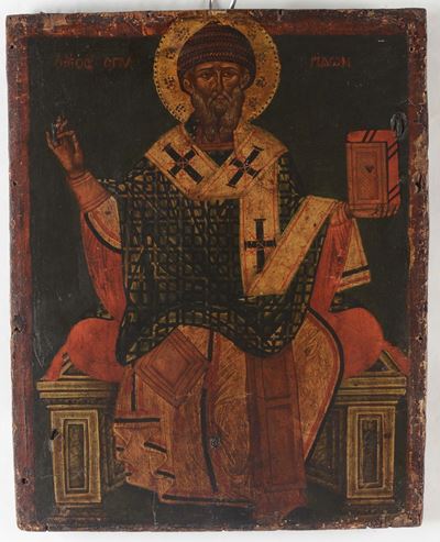 Icona Raffigurante Cristo Benedicente, XVII Secolo