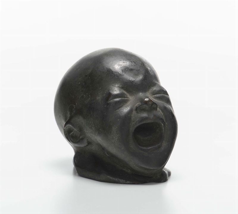 Testa in bronzo di neonato, XX secolo  - Auction Fine Art - Cambi Casa d'Aste