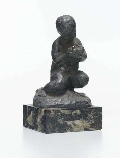 Figura di Bambino in Bronzo , XIX Secolo