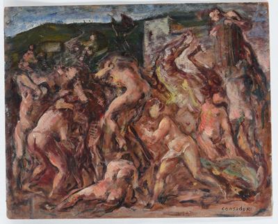 Silvio Consadori (1909-1994)ratto delle Sabine (?)
