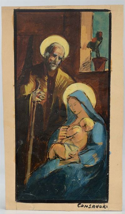 Silvio Consadori (1909-1994)bozzetto per Natività