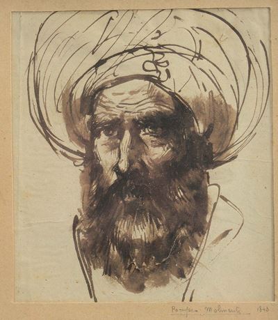 Anonimo del XIX Secolotesta con Turbante