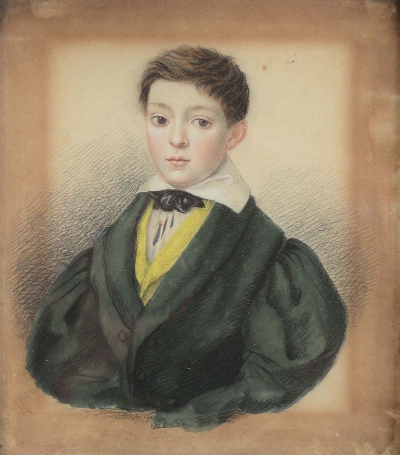 Anonimo del XIX secolo Ritratto di fanciullo  - Auction Fine Art - Cambi Casa d'Aste
