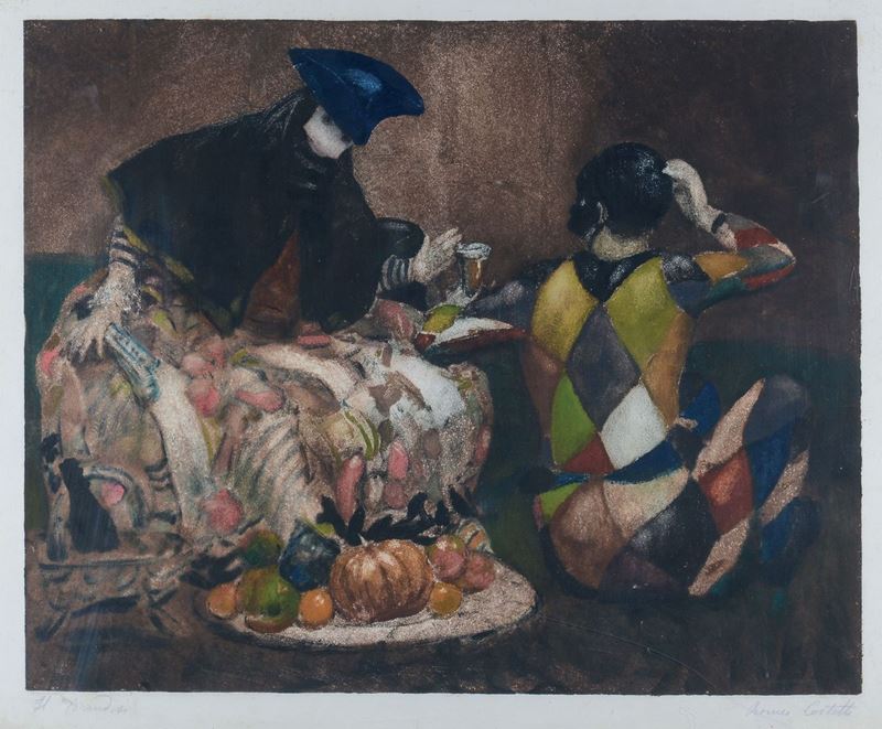 Romeo Costetti (1871-1957) Il brindisi  - Auction Fine Art - Cambi Casa d'Aste