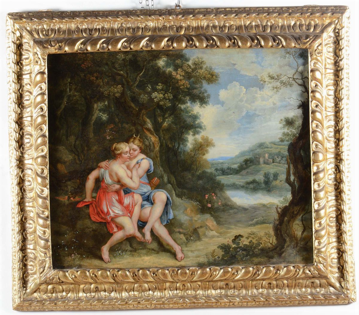 Scuola del XVIII Secolopaesaggio con Figura Femminile
